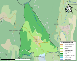 Kolorowa mapa przedstawiająca użytkowanie gruntów.