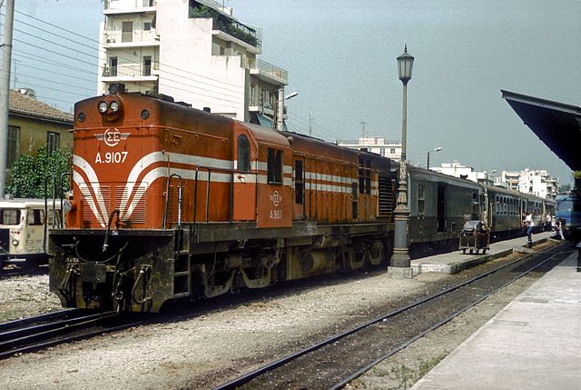 OSE passenger train at Piraeus