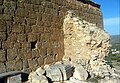 Vista de las ruinas de la ermita de Santa Bárbara en Ademuz (Valencia), con detalle del machón en el muro meridional. Siglo XVII.