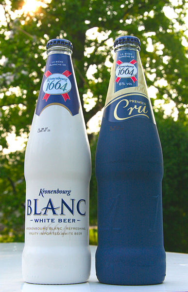 File:1664 beer white and blue bottles.jpg