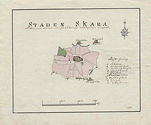 300px 18th century map of skara%2c sweden