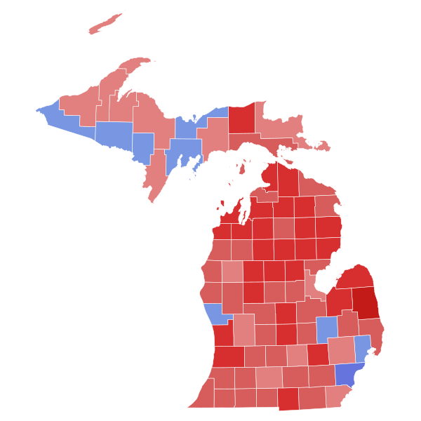 File:1952 United States Senate special election in Michigan results map by county.svg