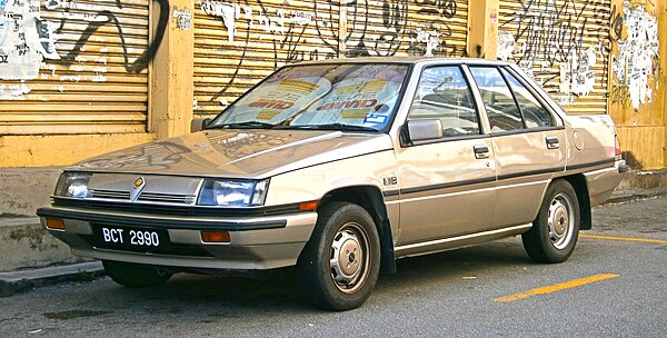 A 1989 model of the Proton Saga. Mahathir believed that an automotive industry could help turn Malaysia into becoming an industrial nation. His govern