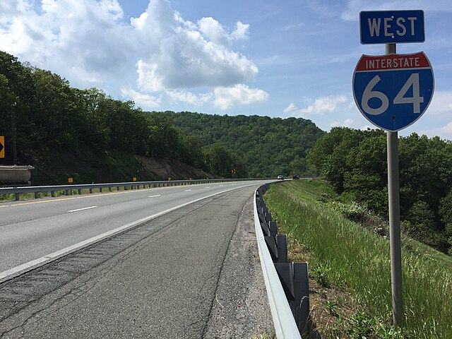 View west along I-64 near Waynesboro