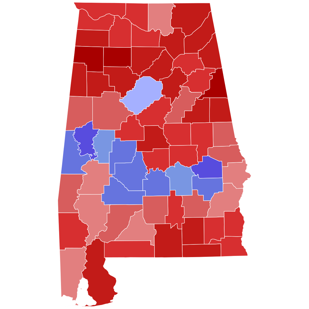 2022 Alabama gubernatorial election results map by county.svg