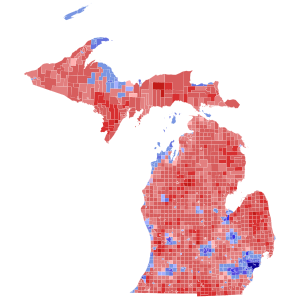 2022 Michigan Attorney General election results map by municipality.svg