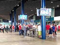 The concourses of Wembley Stadium on the day of the 2023 Challenge Cup Final.