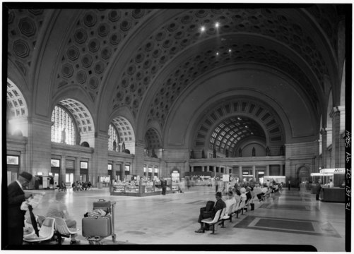 Union Station's interior waiting room.