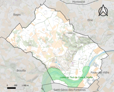 Carte de la ZNIEFF de type 1 sur la commune.