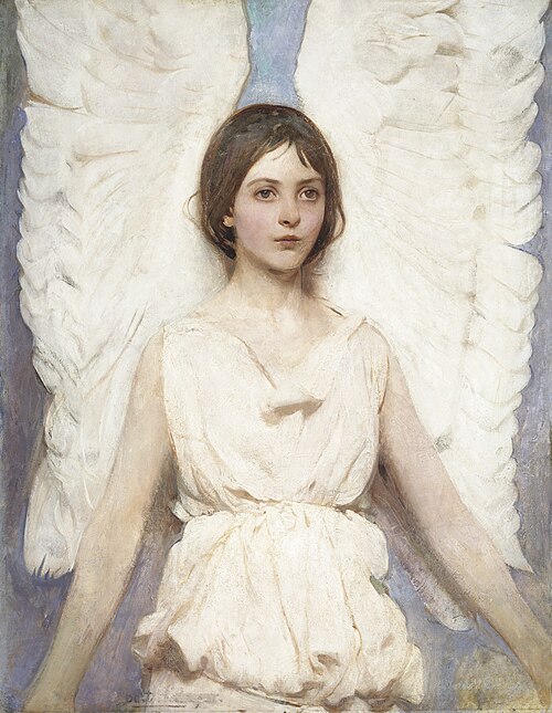 Angel, oil painting by Abbott Thayer, 1887