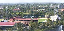 In 2011 Port Adelaide hosted Melbourne for the first AFL match at Adelaide Oval. Above is the ground prior to redevelopment. Adelaide Oval 2006.jpg