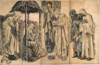 Cartoon for the Adoration tapestry, 1888 Adoration of the Magi Tapestry cartoon.png