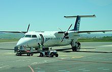 Air Nelson DeHavilland Canada Dash 8-300 on the tarmac at Hawke's Bay Airport in November 2005 Air Nelson Q300.JPG