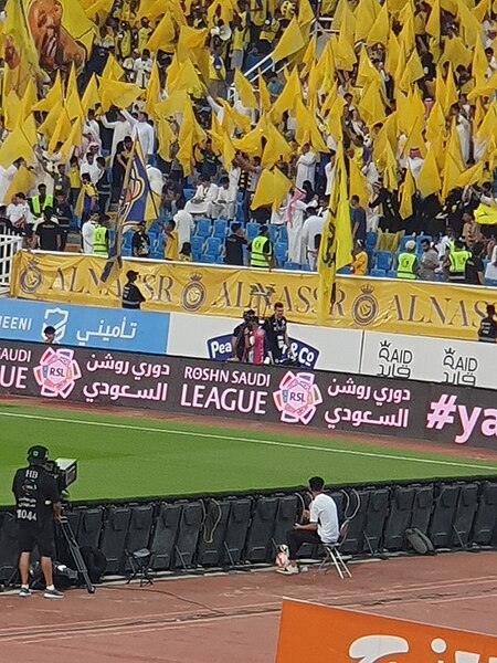 Al Nassr supporters in a match against Al Raed