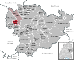 Läget för Albershausen i Landkreis Göppingen