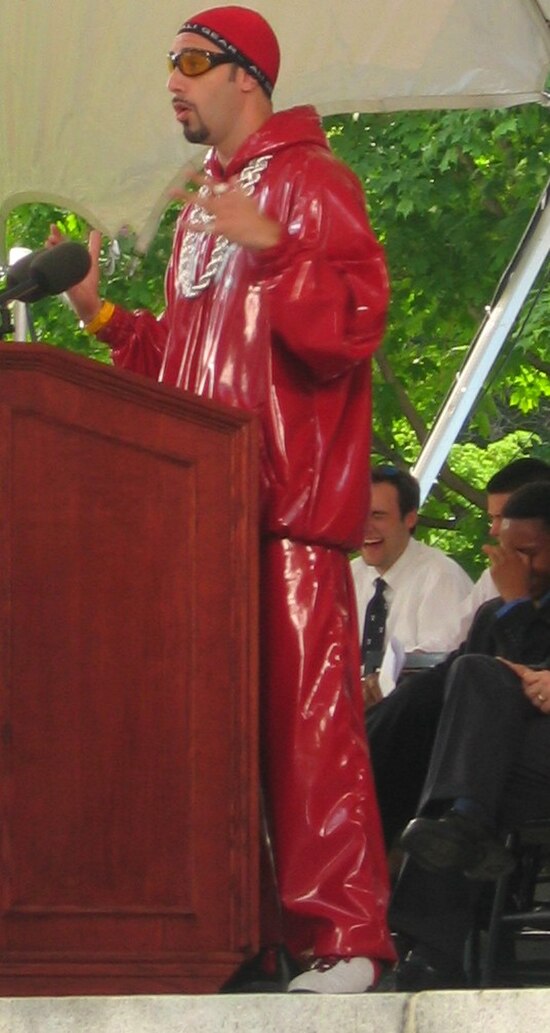 Baron Cohen giving a commencement speech as Ali G at Harvard in 2004