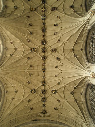 The presbytery vault in February 2009, before restoration An awe inspiring ceiling above the high altar at Winchester Cathedral - geograph.org.uk - 1164095.jpg