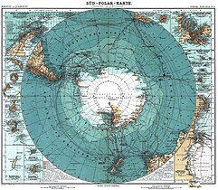 Carte de l'Antarctique de 1912. (définition réelle 5 676 × 4 763)