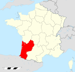 Location of Aquitaine (in red)