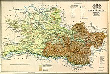 Karte des Komitats Arad im Königreich Ungarn