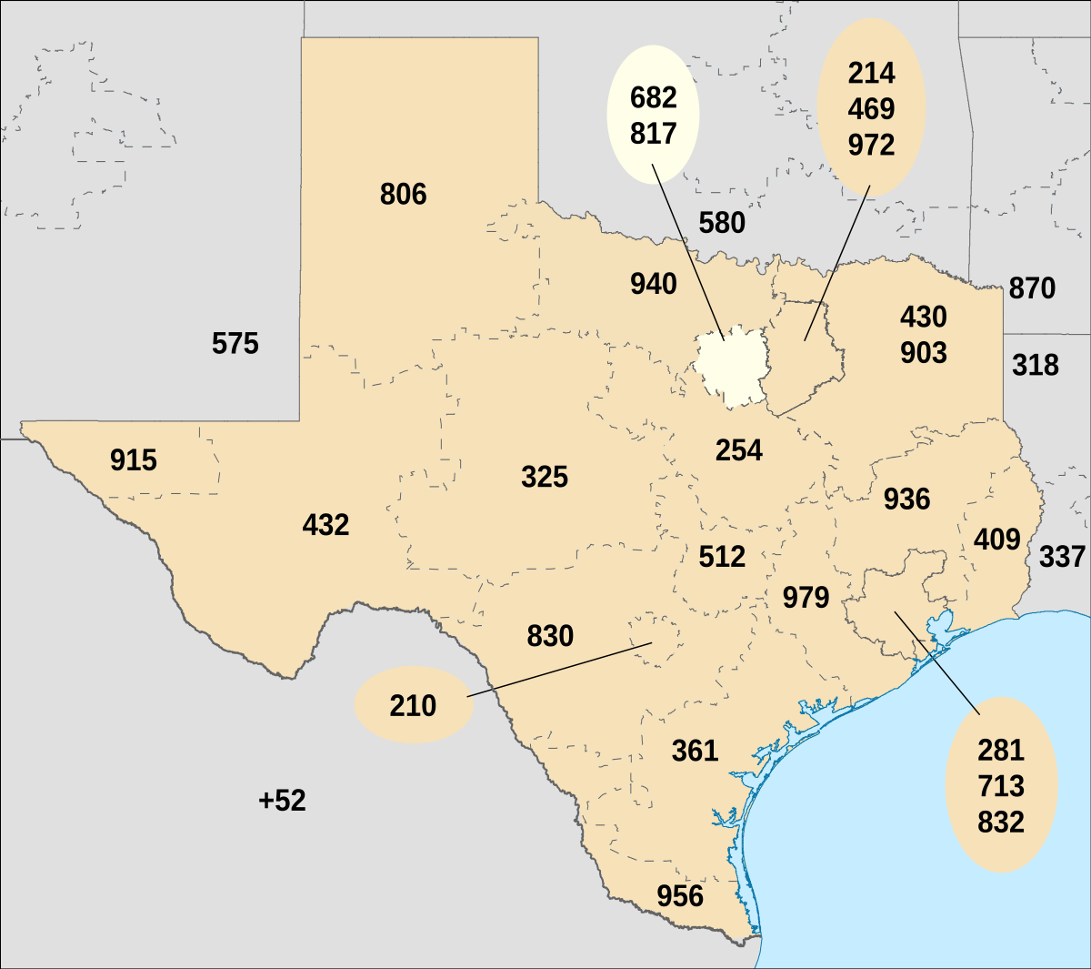 Area Codes 817 And 682 Wikipedia