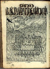 Illustration de 1615 représentant la ville d'Arequipa pendant l'éruption de 1600.