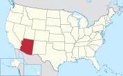 Arizona highlighted on a map of the United States