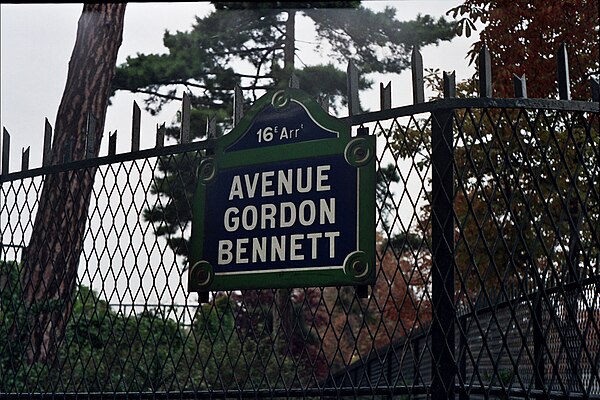 Avenue Gordon Bennett near the Stade Roland Garros in Paris