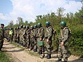 Romanian soldiers during a military exercise of the 191th Infantry Battalion.