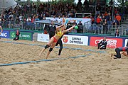 Deutsch: Beachhandball Europameisterschaften 2019 (Beach handball Euro); Tag 5: 6. Juli 2019 – Frauen, Platzierungsspiel für die Ränge 9–12, Deutschland-Polen 2:1 (22:23, 19:16, 7:6) English: Beach handball Euro; Day 5: 6 July 2019 – Placement Match/Cross Match for rank 9–12 Women – Germany-Poland 2:1 (22:23, 19:16, 7:6)