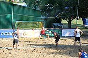 Deutsch: Beachhandball Europameisterschaften 2019 (Beach handball Euro); Tag 4: 5. Juli 2019 – Männer, Viertelfinale, Dänemark-Frankreich 2:0 (19:14, 12:10) English: Beach handball Euro; Day 4: 5 July 2019 – Quarter Final Men – Denmark-France 2:0 (19:14, 12:10)