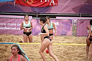 Deutsch: Beachhandball bei den Olympischen Jugendspielen 2018; Tag 6, 12. Oktober 2018; Mädchen, Hauptrundenspiel – Chinesisch Taipei (Taiwan)-Paraguay 0:2 English: Beach handball at the 2018 Summer Youth Olympics at 12 October 2018 – Girls Main Round – Chinese Taipei (Taiwan)-Paraguay 0:2