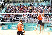 Deutsch: Beachvolleyball bei den Olympischen Jugendspielen 2018; Tag 8, 14. Oktober 2018; Mädchen, Achtelfinale – Mexiko-China 0:2 (15–21/16–21) English: Beach volleyball at the 2018 Summer Youth Olympics at 14 October 2018 – Girls Round of 16 – Mexico-China 0:2 (15–21/16–21)