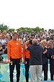 Deutsch: Beachvolleyball bei den Olympischen Jugendspielen 2018; Tag 11, 17. Oktober 2018; Jungen, Medaillenzeremonie - Gold: Schweden (David Åhman & Jonatan Hellvig), Silber: Niederlande (Matthew Immers & Yorick de Groot), Bronze: Argentinien (Bautista Amieva & Mauro Zelayeta) English: Beach volleyball at the 2018 Summer Youth Olympics at 17 October 2018 – Boys Victory ceremony - Gold: Sweden (David Åhman & Jonatan Hellvig), Silver: Netherlands (Matthew Immers & Yorick de Groot), Bronze: Argentina (Bautista Amieva & Mauro Zelayeta)