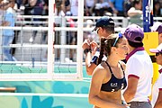 Deutsch: Beachvolleyball bei den Olympischen Jugendspielen 2018; Tag 9, 15. Oktober 2018; Mädchen, Viertelfinale: Italien-China 2–0 (21–16/21–9) English: Beach volleyball at the 2018 Summer Youth Olympics at 15 October 2018 – Girls Quarterfinals: Italy-China 2–0 (21–16/21–9)