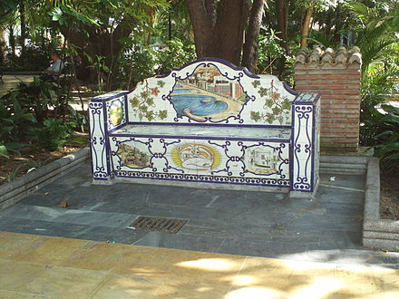 Colorful bench in Parque de Alameda