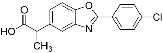 Structural formula of benoxaprofen