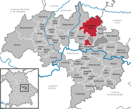 Läget för Bernhardswald i Landkreis Regensburg