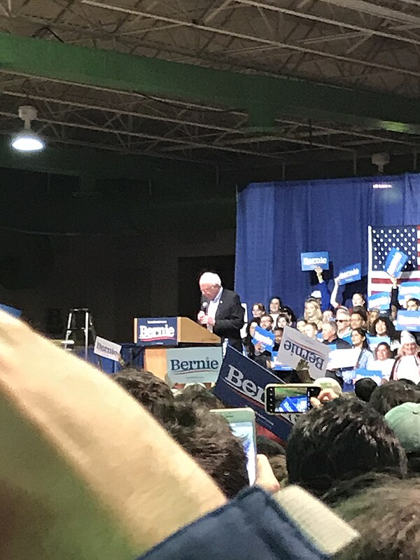 Sanders at a rally in Richmond on February 27, 2020