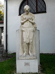 Betender Bauer bei der Esslinger Pfarrkirche