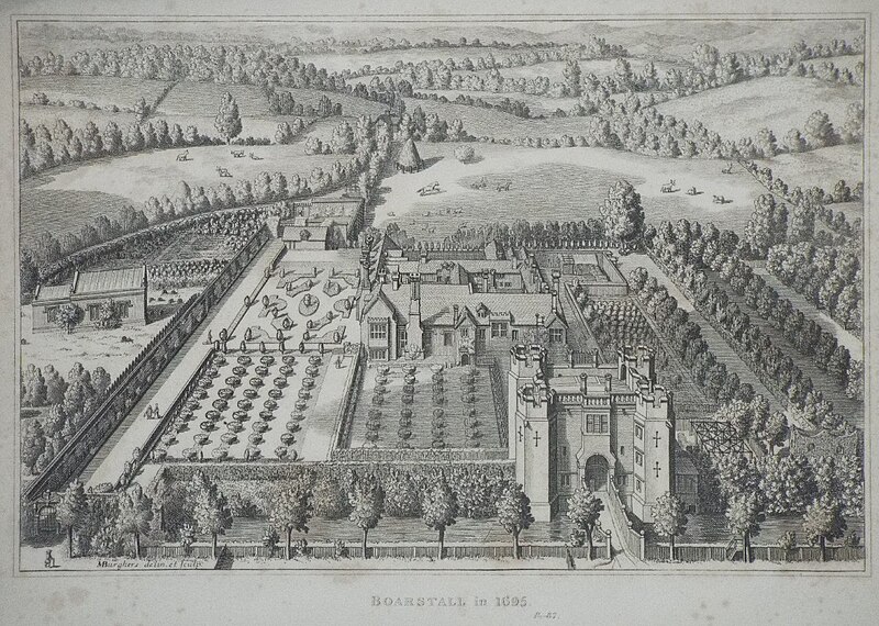 File:Boarstall Hall and Towers, 1695, by artist Michael Burghers, England 2.jpg