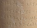 Chữ viết Brahmi được chạm khắc trên thân trụ đá
