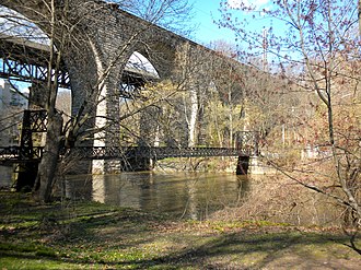 Three bridges at the Augustine Cut-off Brandywine Park 3Bridges.JPG