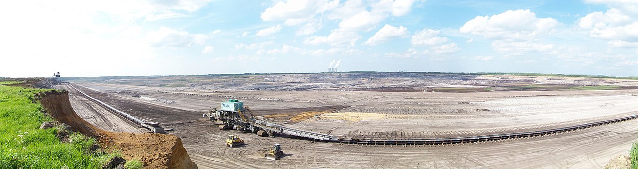 Open-pit United Schleenhain coal mine in Saxony, Germany