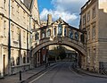 * Nomination Bridge of Sighs in Oxford, view from the west --Julian Herzog 06:33, 2 October 2023 (UTC) * Promotion  Comment needs a CW tilt --Virtual-Pano 16:43, 2 October 2023 (UTC) @Virtual-Pano: I had a look, but I can't see it. The grey gutter on the left and the front edge of the building on the right are perfectly vertical. --Julian Herzog 19:34, 2 October 2023 (UTC)  Comment the verticals are true, but the bridge is tilted pls check horizontals --Virtual-Pano 23:01, 2 October 2023 (UTC) @Virtual-Pano: The bridge goes away from the viewer, of course the horizontal lines are not horizontal on it. --Julian Herzog 06:26, 3 October 2023 (UTC) Shouldn't the horizontal bars of the central window pane be true nevertheless? --Virtual-Pano 14:06, 3 October 2023 (UTC) I don't think so, only if it was at eye level. --Julian Herzog 20:51, 3 October 2023 (UTC) We generally do not expect horizontal perspective correction unless the composition is going for, say, a perfectly symmetrical facade. --King of Hearts 06:00, 7 October 2023 (UTC)