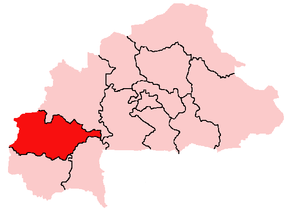Poziția regiunii Regiunea Hauts-Bassins