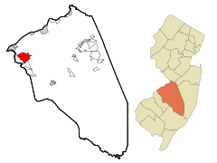 Burlington County New Jersey Incorporated and Unincorporated areas Moorestown-Lenola Highlighted.svg