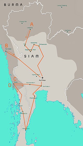 <span class="mw-page-title-main">Burmese–Siamese War (1765–1767)</span> Conflict between the Burmese Empire and the Thai kingdom of Ayutthaya