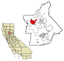 Butte County California Incorporated and Unincorporated areas Chico Highlighted 0613014.svg