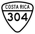 Road shield of Costa Rica National Tertiary Route 304